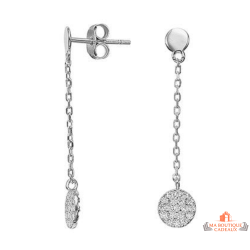 Boucles d’oreilles argent chaîne oxyde de zirconium Carla Nogueres