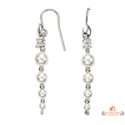 Boucles d’oreilles argent perles d’imitation – Carla Nogueres