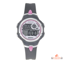 Montre LCD Inotime unisexe grise étanche 10 ATM