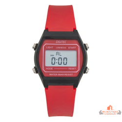 Montre LCD Digitec femme rouge à affichage digital
