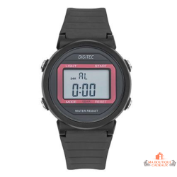 Montre LCD Digitec femme noire et rose à affichage digital