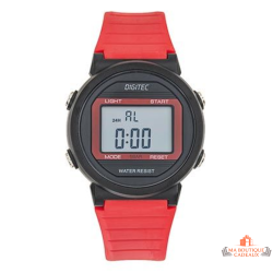 Montre LCD Digitec femme noire et rouge à affichage digital