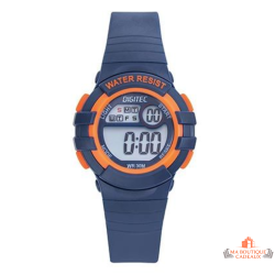 Montre LCD Digitec enfant noir et orange affichage digital 34 mm