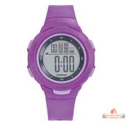 Montre LCD Digitec femme violette affichage digital boîtier 41 mm