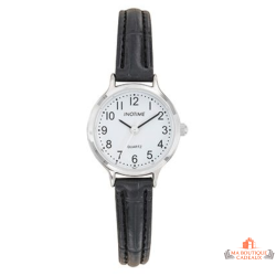 Montre femme INOTIME bracelet noir cadran blanc