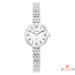 Montre femme INOTIME bracelet métal argenté cadran blanc 24 mm