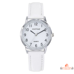 Montre femme INOTIME cadran blanc bracelet blanc analogique