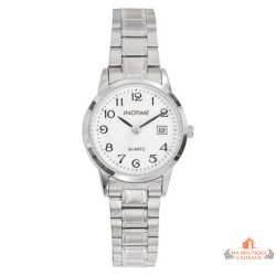 Montre femme INOTIME acier argenté cadran blanc avec date