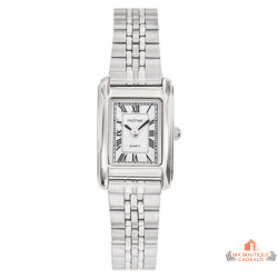 Montre femme INOTIME rectangulaire argentée bracelet métal chiffres romains