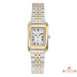 Montre femme INOTIME rectangulaire bicolore bracelet métal chiffres romains