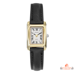 Montre femme INOTIME rectangulaire dorée bracelet noir chiffres romains