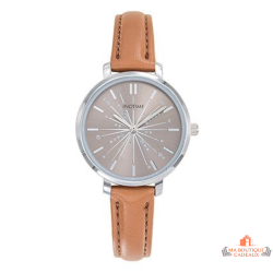 Montre femme INOTIME cadran beige bracelet beige boîtier argenté