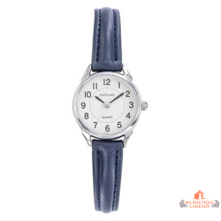 Montre femme INOTIME 23 mm bracelet bleu foncé cadran blanc