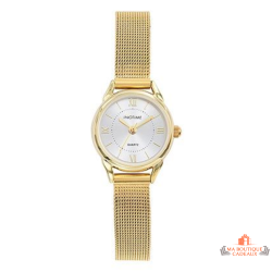 Montre femme INOTIME 23 mm bracelet milanais doré cadran argenté