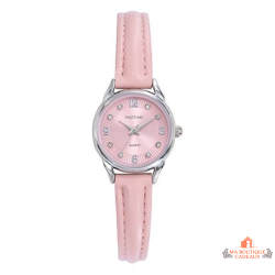 Montre femme INOTIME 23 mm rose clair cadran soleillé bracelet rose