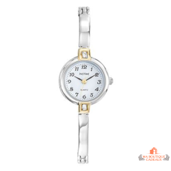 Montre femme INOTIME bicolore 22 mm cadran blanc bracelet bijou