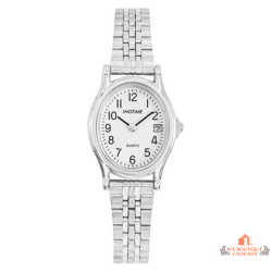Montre femme INOTIME ovale 24 mm argentée date à 3h