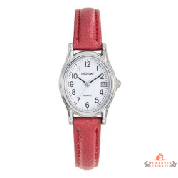 Montre femme INOTIME ovale 24 mm rouge avec date à 3h