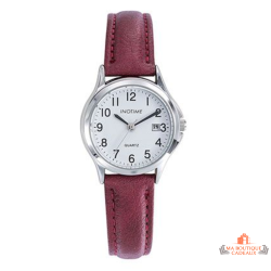 Montre femme INOTIME 29 mm rouge cadran blanc avec date