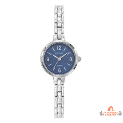 Montre femme INOTIME argentée 23mm cadran bleu foncé soleillé