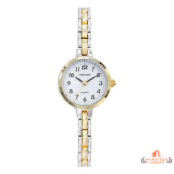 Montre femme INOTIME bicolore 23mm cadran blanc chiffres noirs