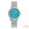 Montre femme INOTIME bleu moyen argenté strass bracelet métal 33 mm