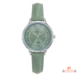 Montre femme INOTIME vert moyen 31 mm chiffres romains bracelet vert