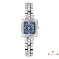 Montre femme INOTIME rectangle bleu foncé argenté 21,5 mm