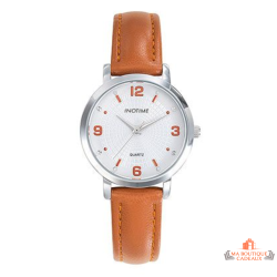 Montre femme INOTIME 31 mm argenté marron clair