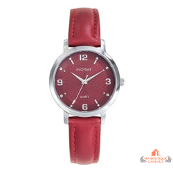 Montre femme INOTIME 31 mm rouge moyen argenté