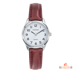 Montre femme INOTIME 29 mm blanche rouge foncé nouveauté