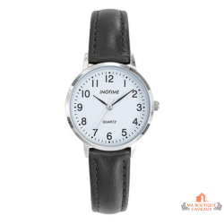 Montre femme INOTIME 30 mm blanche noire classique