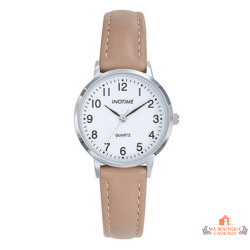 Montre femme INOTIME 30 mm blanche beige moyen