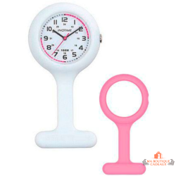 Montre infirmière INOTIME blanche silicone aiguilles lumineuses