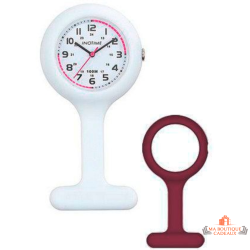 Montre infirmière INOTIME blanche silicone aiguilles lumineuses