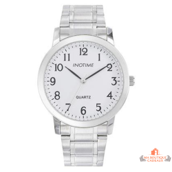 Montre homme INOTIME 40 mm blanche métal argenté