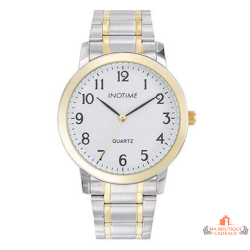 Montre homme INOTIME 40 mm blanche métal bicolore 2 tons