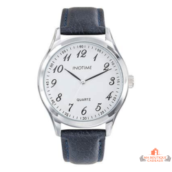 Montre homme INOTIME 41 mm blanche bracelet noir