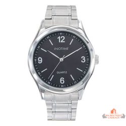 Montre homme INOTIME 41 mm noire métal argenté