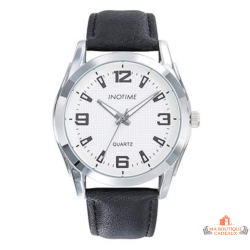 Montre homme INOTIME 43 mm argent noir aiguilles gun