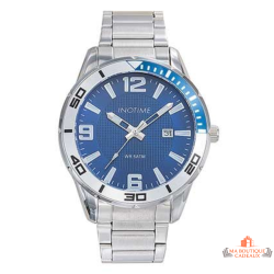 Montre homme INOTIME 42 mm bleu foncé métal 5 ATM lumineuse