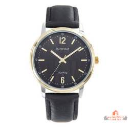 Montre homme INOTIME 39 mm noir doré bracelet noir