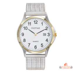 Montre homme INOTIME 39 mm noir métal 2 tons doré