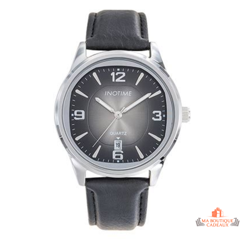 Montre homme INOTIME MIYOTA 2115 date cadran noir bracelet noir 40 mm garantie 2 ans