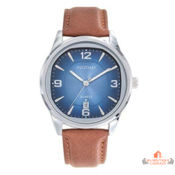 Montre homme INOTIME MIYOTA 2115 date cadran bleu foncé bracelet marron 40 mm garantie 2 ans
