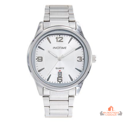 Montre homme INOTIME MIYOTA 2115 date cadran argenté bracelet acier 40 mm garantie 2 ans