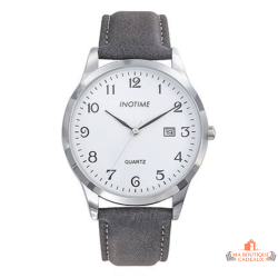 Montre homme INOTIME MIYOTA 2115 jour cadran blanc bracelet gris 40 mm garantie 2 ans
