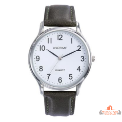 Montre homme INOTIME MORIOKA PC21 cadran blanc bracelet vert 40 mm garantie 2 ans