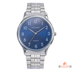 Montre homme INOTIME MORIOKA PC21 cadran bleu foncé soleillé bracelet acier 40 mm garantie 2 ans
