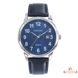 Montre homme INOTIME MIYOTA 2115 date cadran bleu foncé bracelet bleu 40 mm garantie 2 ans